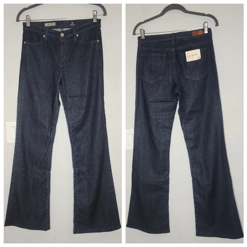 NWT AG Carine Trouser Leg Jeans Cotton Lyocell Women's Size 28 (6) Darkwash